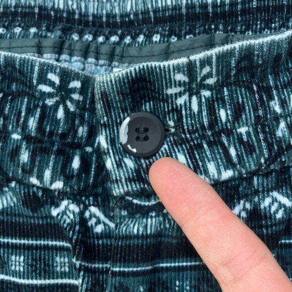 KITH Pants Men XL Corduroy Bedford Stadium Green Black All Over Geometric Print - Picture 3 of 11